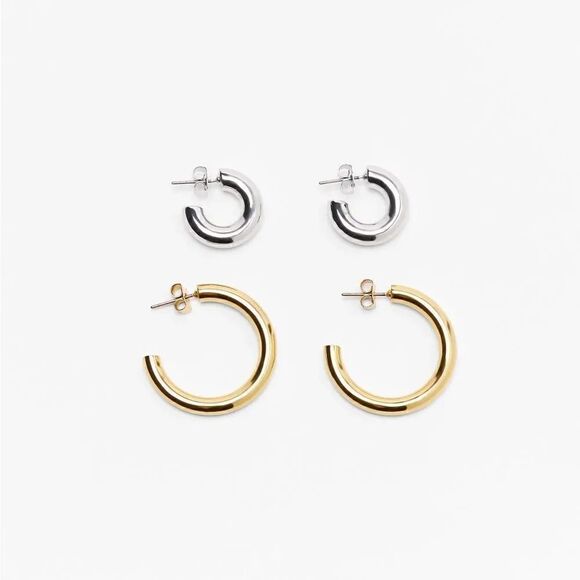 ZARA PACK OF HOOP EARRINGS - Picture 4 of 6